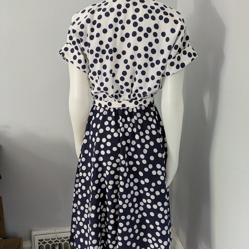Dress Polka Dot. black and white, belted, Raoul Petite - Picture 3 of 9